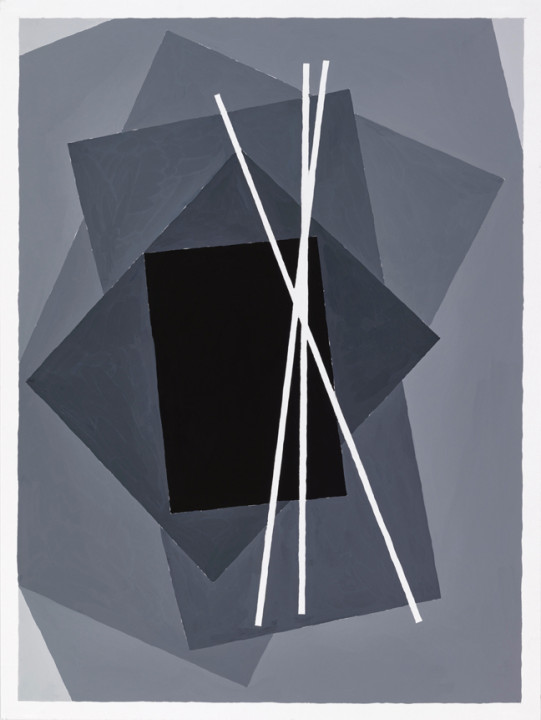 Michael Ottersen, Black Space, 2016, gouache on paper, 16 x 12 inches.
