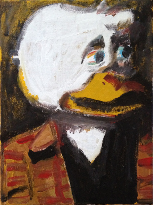 Andy Heck Boyd, Howard the Duck, 2016, acrylic on canvas, 12 x 9 inches.