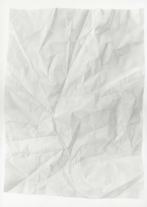 Juliet Jacobson, Birthday Tequila (Verso Horizontal Flip) 2015, graphite on paper, 20 x 14 inches.
