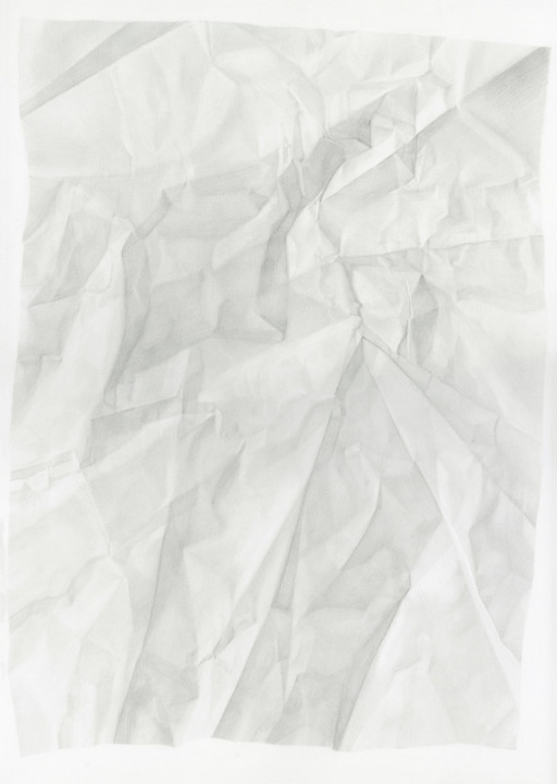 Juliet Jacobson, Birthday Tequila (Verso Horizontal Flip Reverse Light) 2015, graphite on paper, 20 x 14 inches.