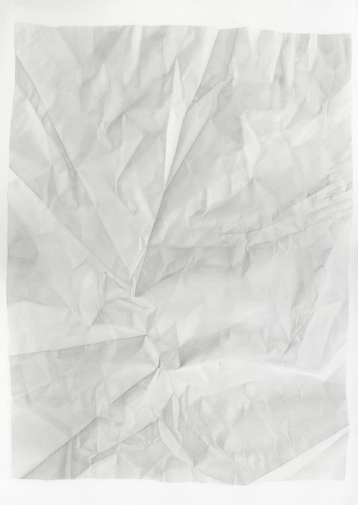 Juliet Jacobson, Birthday Tequila (Verso Vertical Flip Reverse Light) 2015, graphite on paper, 20 x 14 inches.
