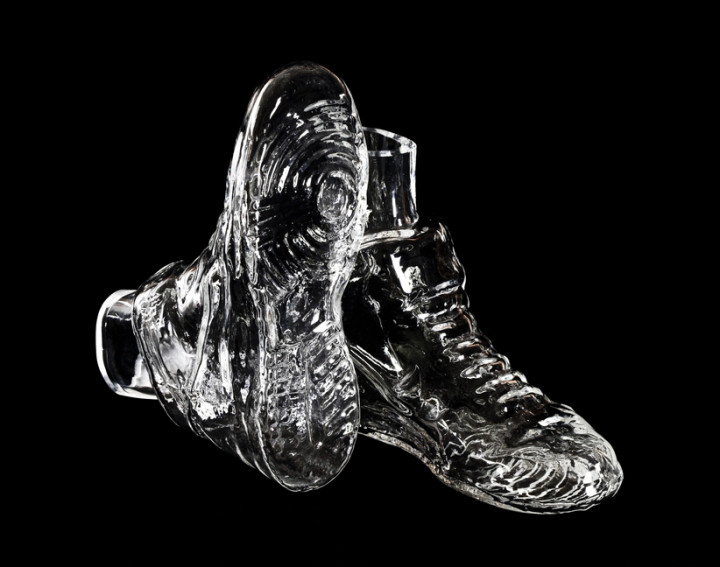 Mike Simi, Nike Dunk Mid Beer Boot, 2014, blown glass, 8 x 11 x 8 inches.